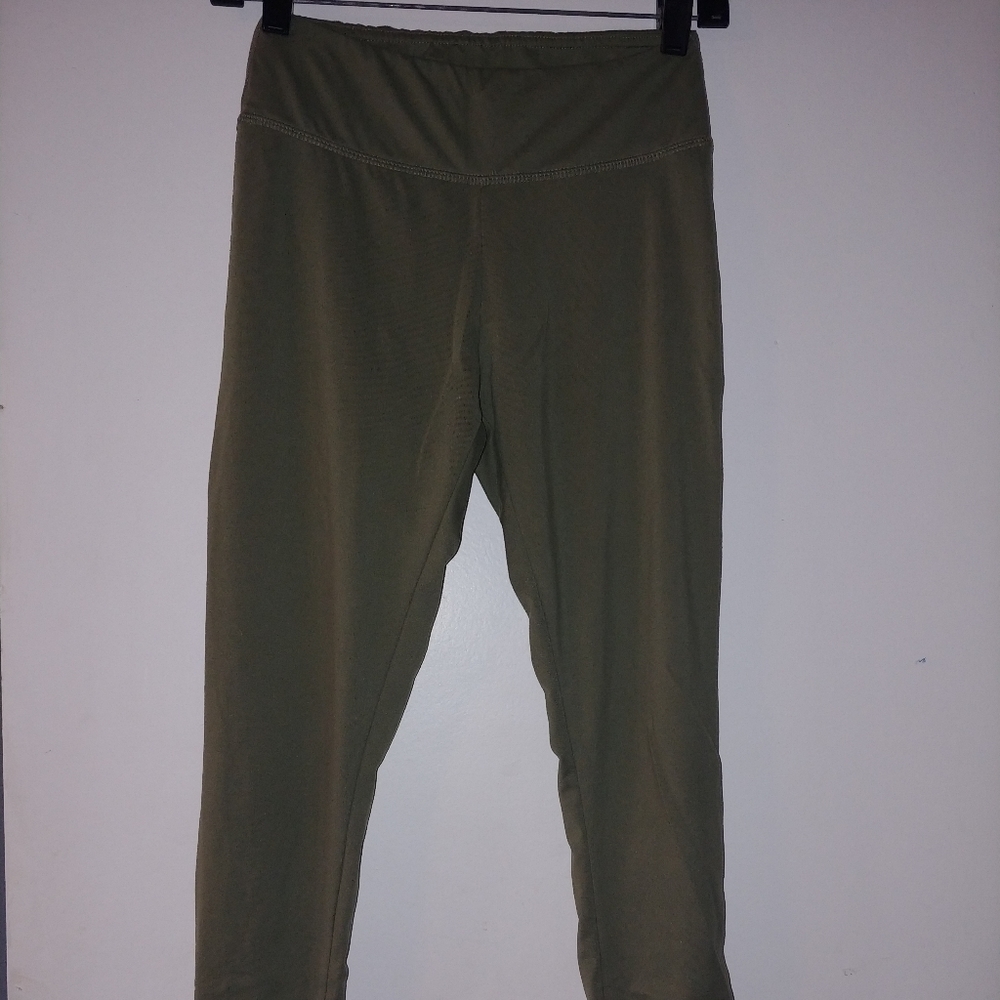 Olive colored yoga leggings